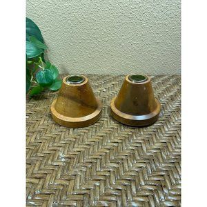 Vintage Wood Candle Sticks Circle Shape 3' Tall